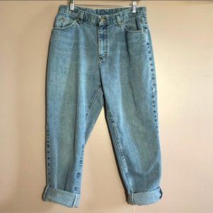 Vintage L.L. Bean Women's 12 Petite Mom Jeans Tapered Leg High Waist Med Wash